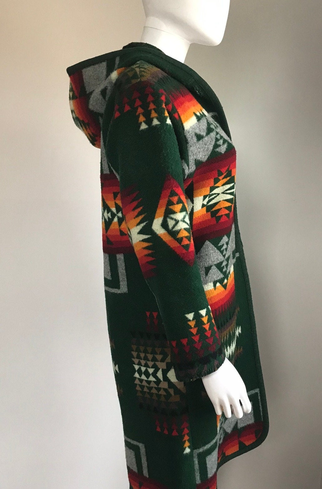 Vintage Pendleton Chief Joseph Wool Blanket Coat Jacket Green