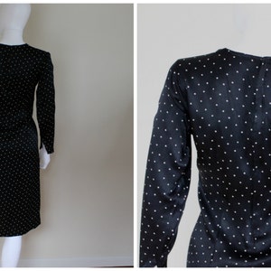 1950s Black White Star Cross Print Dress by Pat Premo | XS/S