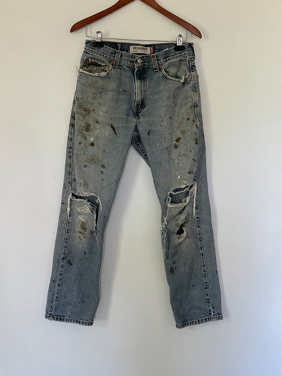 Vintage Y2K Destroyed Jeans Regular Fit 505 30x32… - image 2