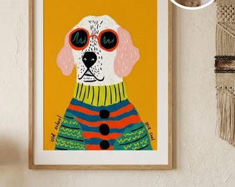 Custom Pet Portrait, Retro Pop Art, Cat and Dog Mom Gift (Digital File)