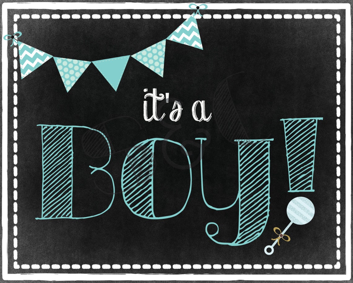 Gender Reveal Printable Sign Boy Gender Reveal Ideas Baby | Etsy