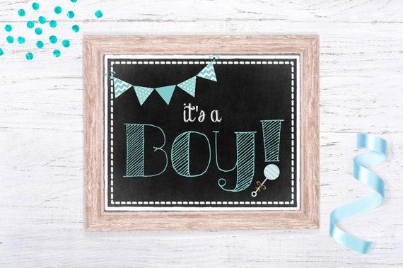 Gender Reveal Printable Sign, Boy Gender Reveal Ideas, Baby Gender Announcement, It's A Boy Sign, Instant Download, Digital Download, Photo Il_570xn
