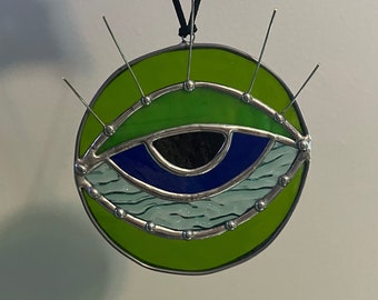 Stained Glass Eye Ball Illuminati Suncatcher