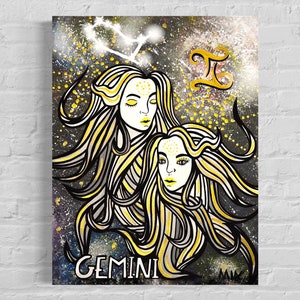 Géminis Signos del Zodíaco Astrología Impresiones de pintura coloreada con o sin marco