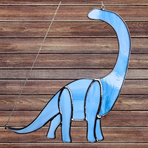 Brontosaurus Dinosaur Stained Glass Suncatcher or Nightlight