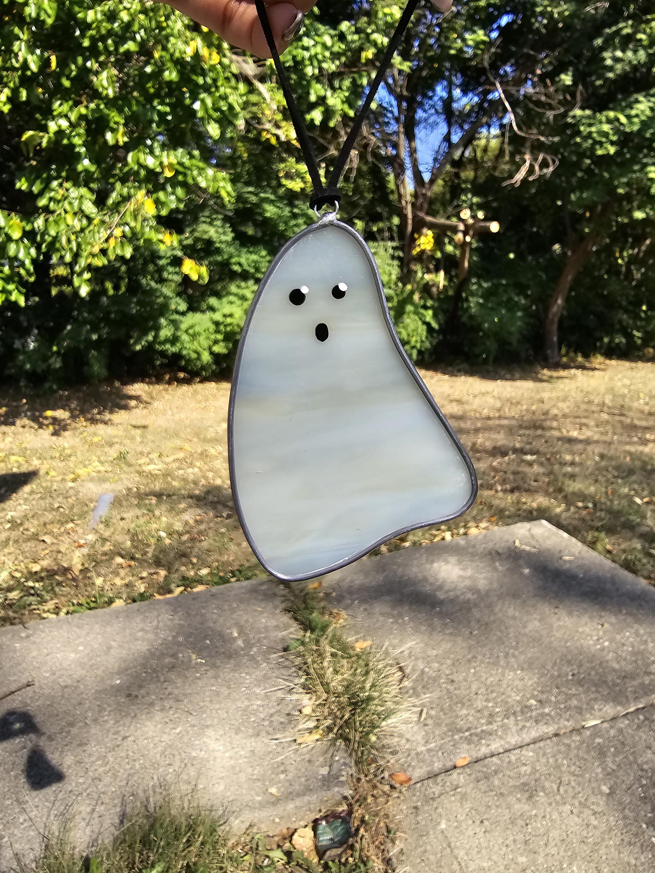 Assorted Textured Glass Halloween Ghosts Stained Glass Suncatcher - Etsy