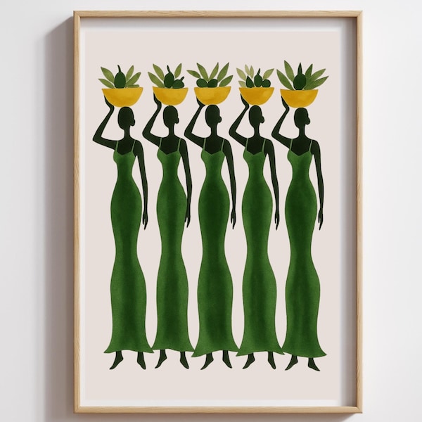 Jamaican Sisterhood Art Print | Caribbean Wall Decor | Instant Download