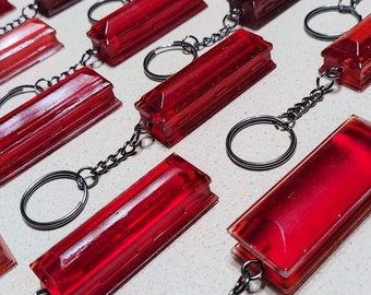 Blood red Casket key chain