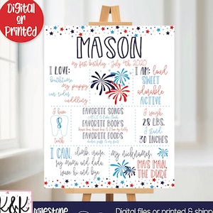 4th of July Birthday Party Chalkboard, 4th of July Birthday Party Decorations, 4th of July Sign, Chalkboard Sign, First Birthday, 1st Birth