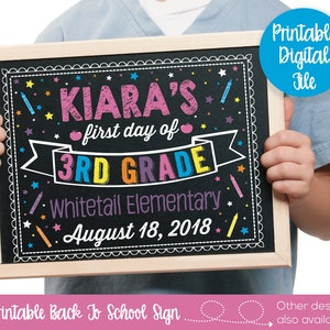 First Day of School Sign Printable, Back to School Chalkboard, 1st Day of School Sign, First Day of School Chalkboard Sign, Photo Prop