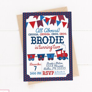 Train Birthday Party Printable Invitation, Train Party, Train Birthday, Boys Birthday, Train Birthday Party Decorations, 1st Birthday, First