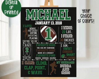 Football Birthday Party Chalkboard, Football Birthday Party Decorations, Football Sign, Chalkboard Sign, First Birthday, 1st Birthday Sign