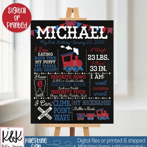 Train Birthday Party Chalkboard, Train Birthday Party Decorations, Train Sign, Chalkboard Sign, First Birthday, 1st Birthday Sign, Boys Sign