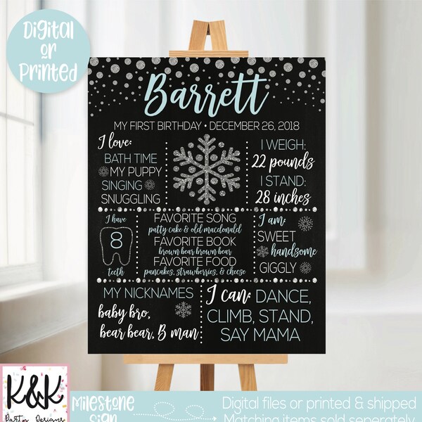 Winter Onederland Birthday Chalkboard Sign, Winter Onederland Birthday Party Decorations, Boy First Birthday Chalkboard, Winter Birthday