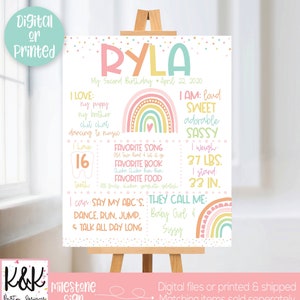 Rainbow Pastel Birthday Party Chalkboard, Rainbow Birthday Party Decorations, Pastel Rainbow Sign, Chalkboard Sign, Girl 1st Birthday, First