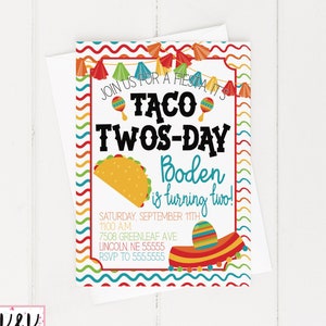 Taco Twosday Birthday Party Invitation, Taco Twosday Birthday Party Decorations, Fiesta Invitation, Taco bout a party, 2nd birthday, Cinco d
