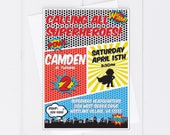 Superhero Birthday Party Invitation Superhero Birthday Party