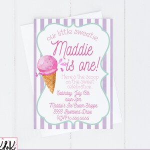 Ice Cream Birthday Party Invitation, Ice Cream Birthday Party Decorations, Summer Birthday, Girls Birthday, First Birthday, 1st Birthday