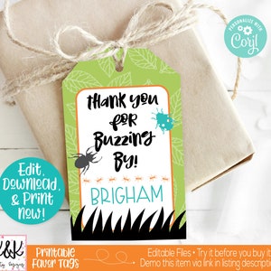Bug Favor Tags, Insect Favor Tags, Bug Birthday Party Decorations, Bug Thank You, Bug Party Favor, Insect Thank You, Insect Party Favor