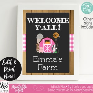 Farm Birthday Party Signs, Farm Welcome Sign, Barnyard Birthday Party Signs, Barnyard Welcome Sign, Farm Barnyard Birthday Party Decorations image 1