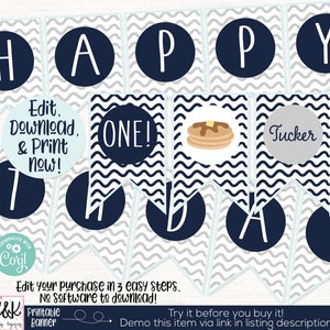 Pancakes and Pajamas Party Banner, Pancake Birthday,  Pancake Decorations, Pajama Party Decorations, 1st Birthday Decorations, Banner