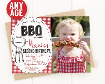 BBQ Birthday Party Invitation, Barbecue Invitation, BBQ Birthday Party Decorations, Summer Birthday Party Invitation, Printable PDF File