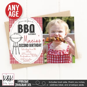 BBQ Birthday Party Invitation, Barbecue Invitation, BBQ Birthday Party Decorations, Summer Birthday Party Invitation, Printable PDF File