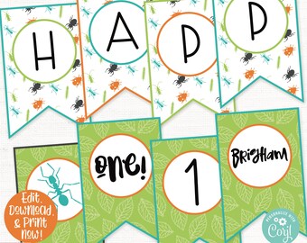 Bug Birthday Party Banner, Insect Birthday Party Banner, Bug Birthday Party Decorations, Insect Birthday Party Decorations, Bug Printable