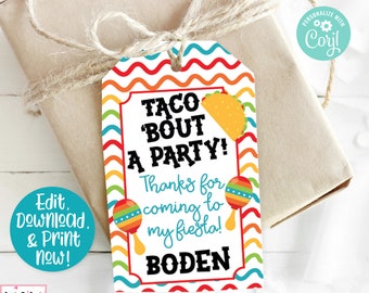 Taco Twosday Fiesta Favor Tag, Taco Twosday Fiesta Thank You, Taco Twosday Fiesta Party Favor, Taco bout a party, Taco Twosday Fiesta Decor