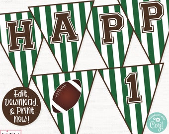 Football Birthday Banner, Football Birthday Party Decorations, Tailgate Party, Sports Birthday Party, Football Printable, Boys Birthday
