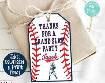 Baseball Favor Tags, Baseball Favor Label, Baseball Birthday Party Decorations , Sports Favor Tags, Baseball Thank You, 1st Birthday