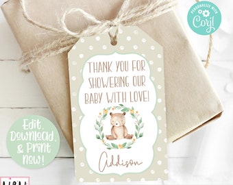 Woodland Baby Shower Favor Tags, Woodland Baby Shower Decorations, Woodland Baby Shower Thank You, Baby Shower Favors, Forest Animals Favor