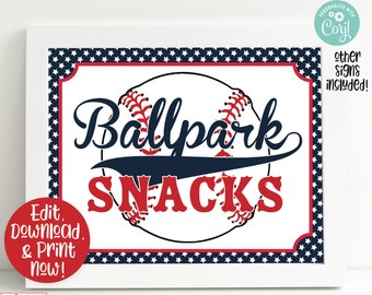 Baseball Birthday Party Signs, Baseball Party Welcome Signs, Ballpark Snacks, Baseball Birthday Party Decorations, Boys 1st Birthday Printa