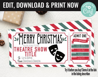 Printable Theatre Ticket - Etsy