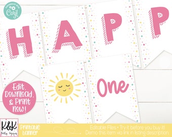 You Are My Sunshine Birthday Banner, Sunshine Birthday Party Decor, Our Little Sunshine, First Birthday Girl, Girls 1st Birthday, Summer