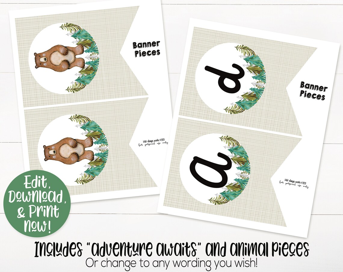 Woodland Classroom Banner Printable, Woodland Forest Theme, Teacher ...
