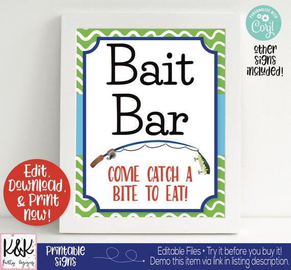 Fish Party Signs, Fish Welcome Signs, Ofishally One, O-fish-ally One, Fish  Birthday Party Decorations, Boys 1st Birthday, First, Bait Bar 