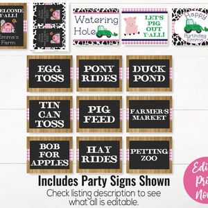 Farm Birthday Party Signs, Farm Welcome Sign, Barnyard Birthday Party Signs, Barnyard Welcome Sign, Farm Barnyard Birthday Party Decorations image 2