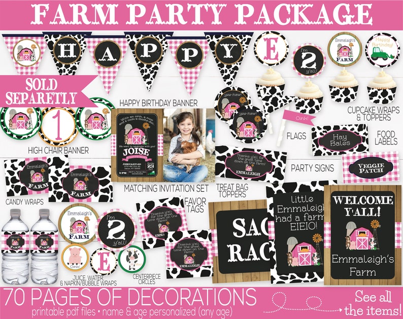 Farm Birthday Party Signs, Farm Welcome Sign, Barnyard Birthday Party Signs, Barnyard Welcome Sign, Farm Barnyard Birthday Party Decorations image 6