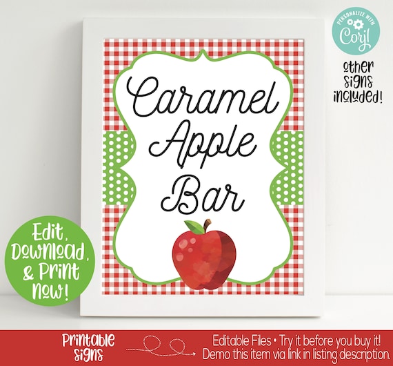 Apple Party Signs, Apple Birthday Party Decorations, Apple Welcome Sign, Apple of our Eye, Caramel Apple Bar, Girls Birthday, 1st Birthday Il_570xn