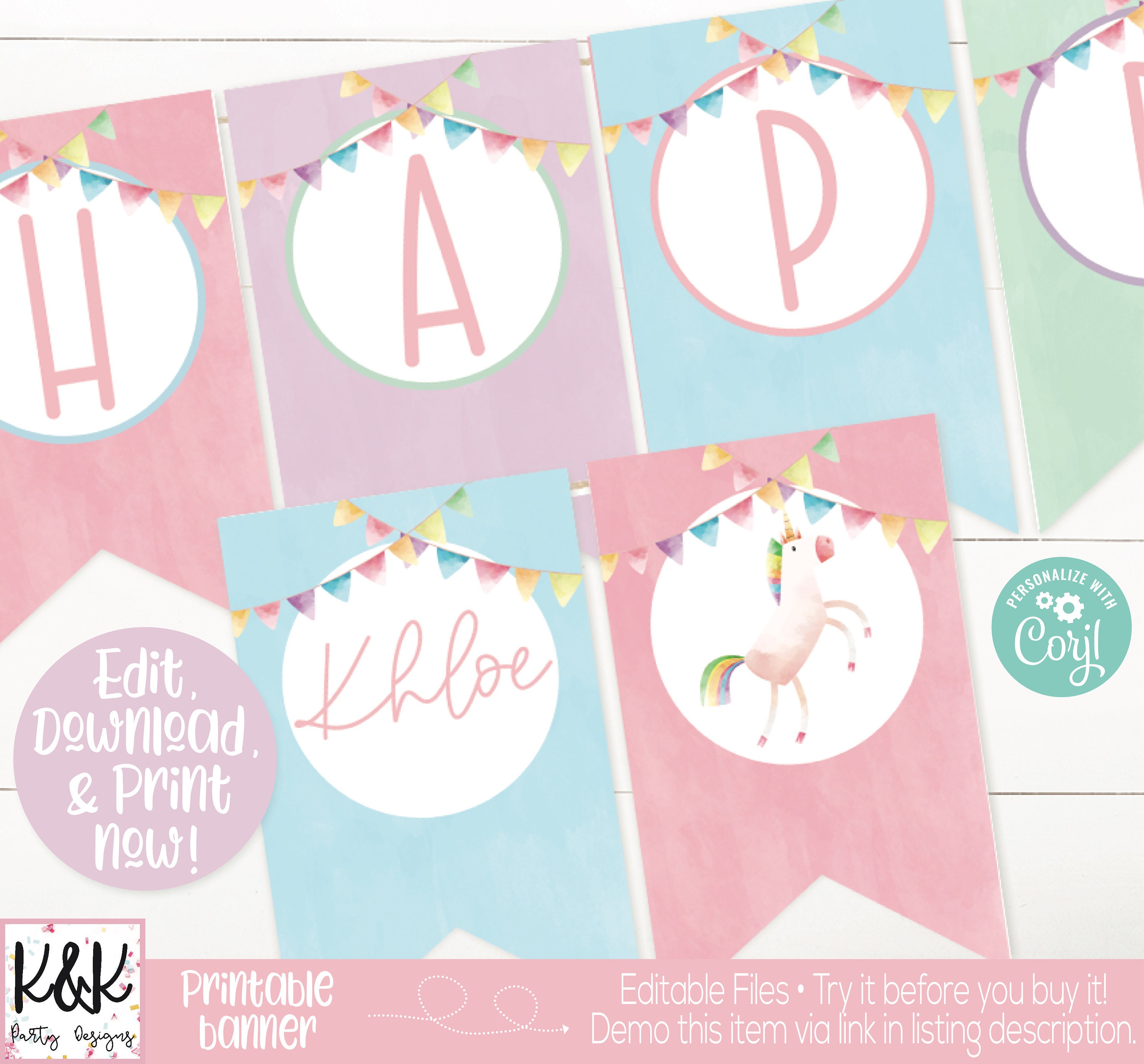 Event & Party Supplies Unicorn Birthday Banner Decorations for Girls 1st Birthday  Party avenueeventgroup.com