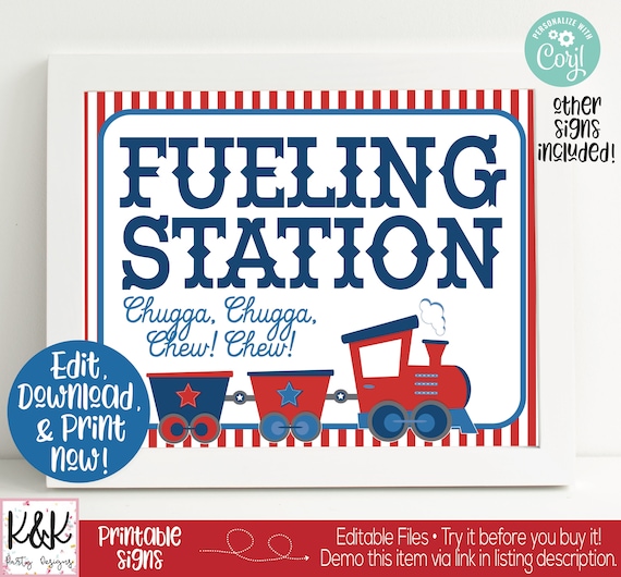 Train Birthday Party Sign, Train Welcome Sign, Train Birthday Party Decorations, Boys 1st Birthday, First Birthday, Train Printable, Editabl Il_570xn