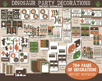 Dinosaur Birthday Party Decorations, Dinosaur Birthday Invitation, Dinosaur Party Printable, Boys Birthday, 1st Birthday, First Birthday