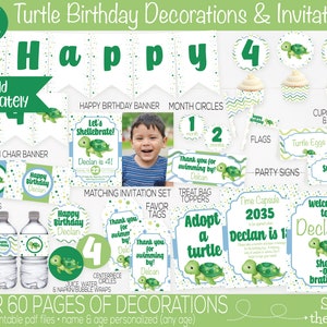 Sea Turtle Birthday Party Chalkboard, Turtle Birthday Party Decorations, Turtle Sign, Chalkboard Sign, First Birthday, 1st Birthday Sign image 4