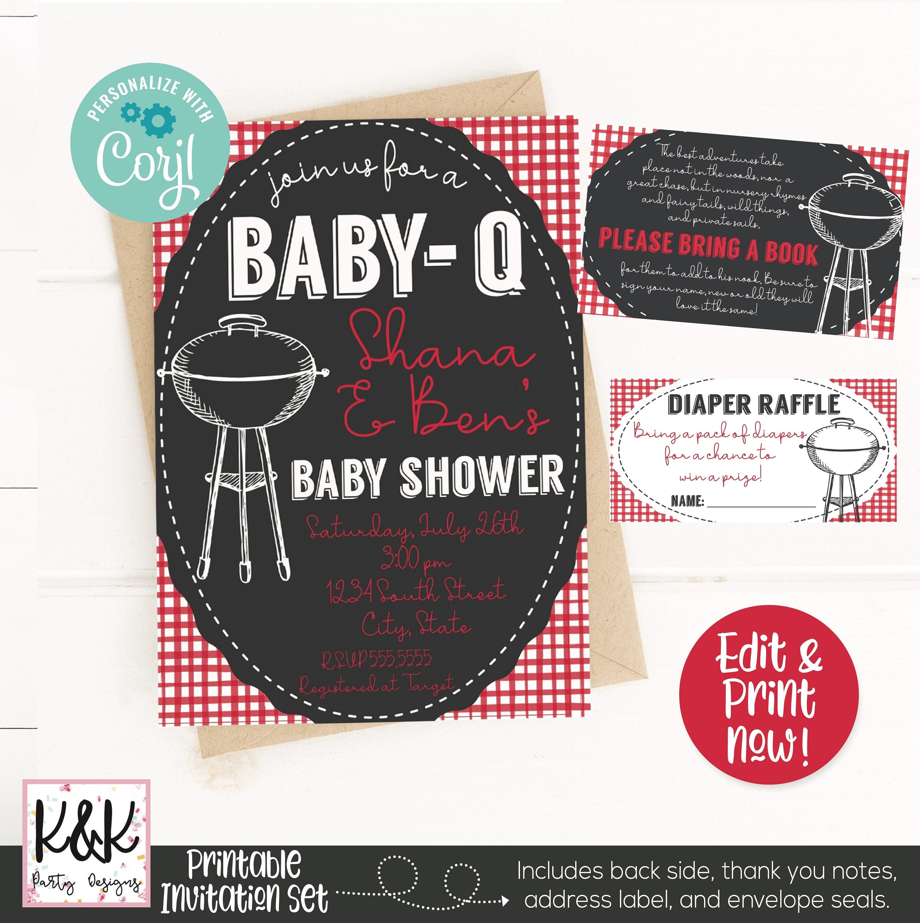 Baby Q Baby Shower Invitation, BBQ Baby Shower Invitation, Couples Baby  Shower, Decorations, Coed Baby Shower Invite, Baby-q Baby Shower - Etsy, image size:2990x3000