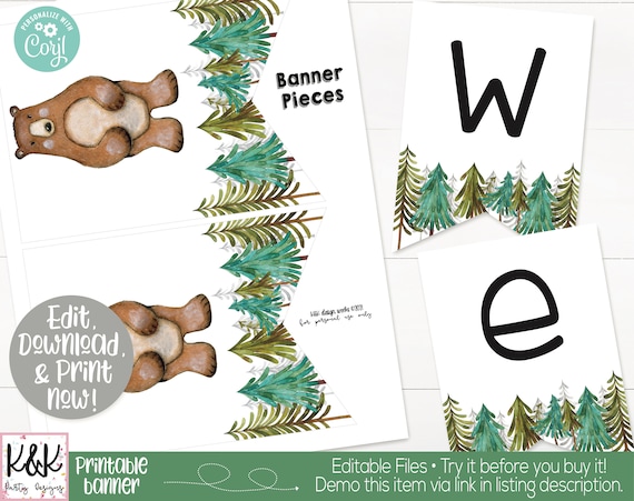 Woodland Classroom Banner Printable, Woodland Forest Theme, Teacher Supply, Classroom Teacher Decoration and Supplies, Welcome Back Banner Il_570xn