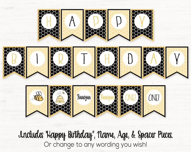 Bee Birthday Party Banner Bee Birthday Party Decorations Bee | Etsy