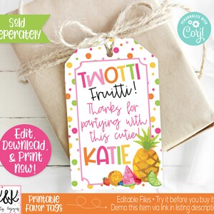 Twotti Fruitti Birthday Party Decorations, Fruit Cupcake Toppers, Tutti Fruitti, Girls Second Birthday, 2nd Birthday, Fruit Party Printable image 9