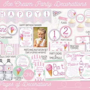 Ice Cream Food Labels, Ice Cream Place Cards, Ice Cream Buffet Cards, Ice Cream Birthday Party Decorations, Ice Cream Theme, First Birthday bild 5