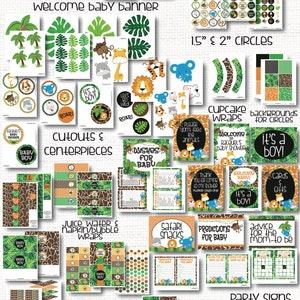 Safari Baby Shower Decorations - Jungle Baby Shower Decorations - Safari Baby Shower - Jungle Party - Safari Baby Shower Printable - Games image 2